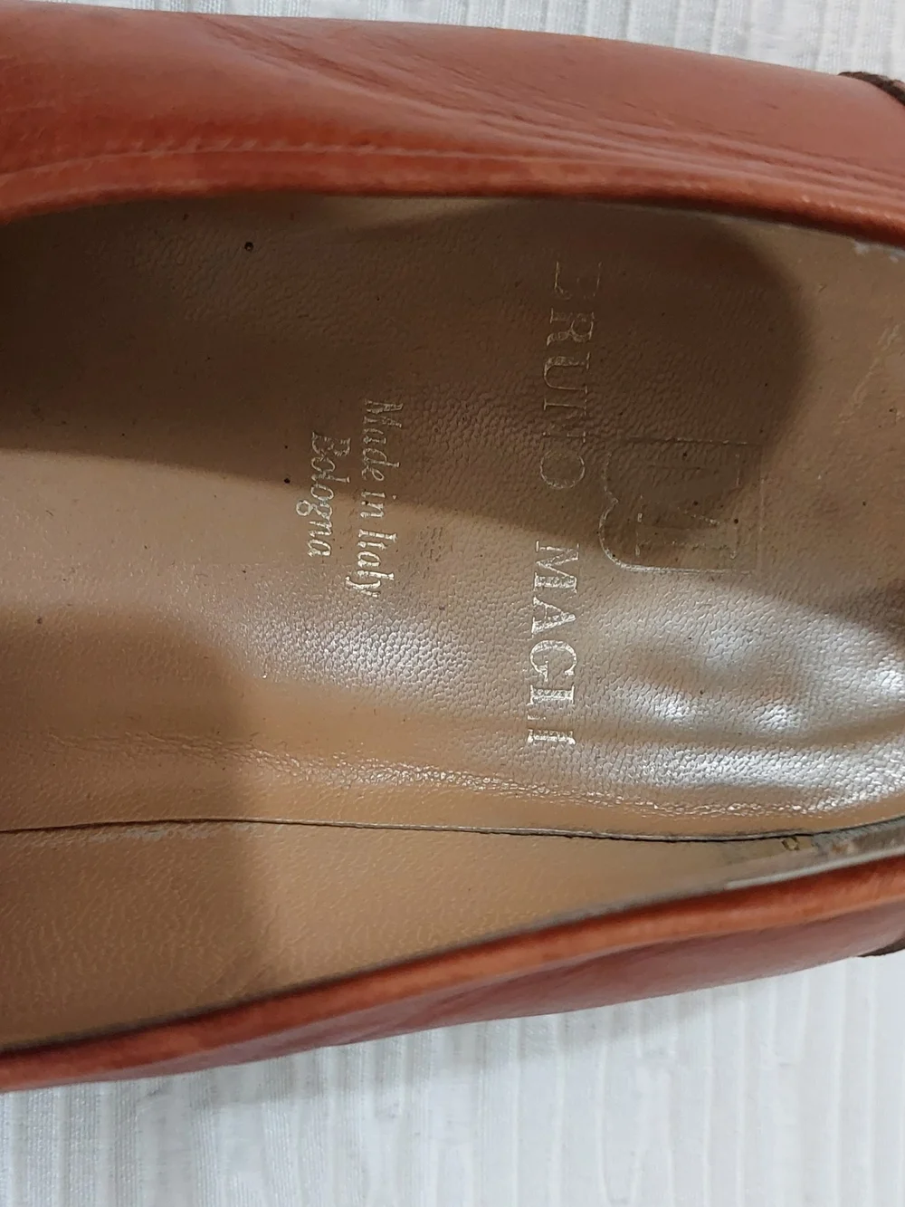 Bruno Magli Italian Men's Leather Loafers in Cognac Size 10.5